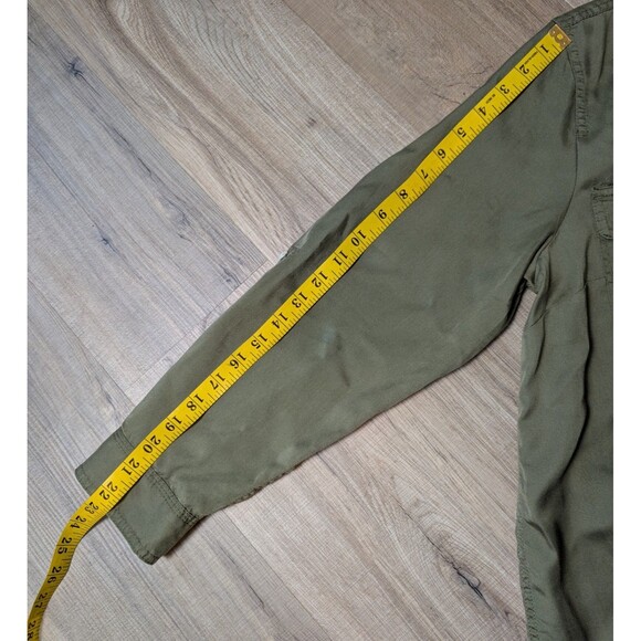 NWOT Talbots Size XL Petite Utility Blouse Roll Tab Sleeves Lyocell Safari - Picture 12 of 12